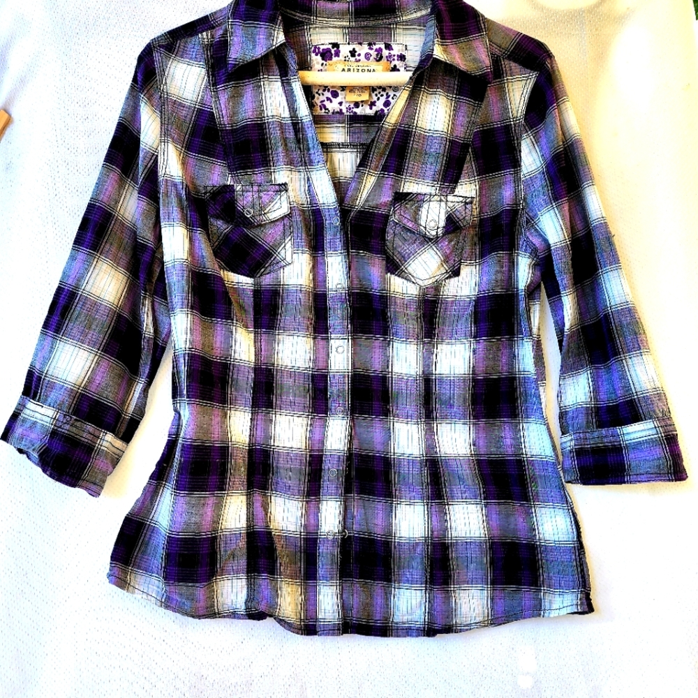 Arizona Women's plaid button down